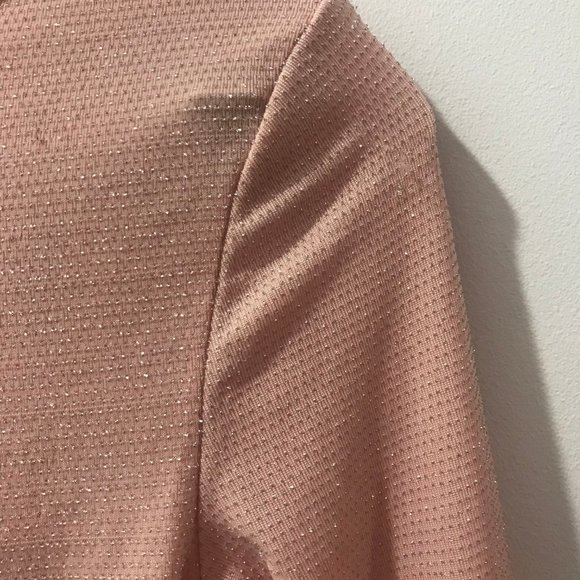 Pink Sparkly Long Sleeve Crop Top - Picture 4 of 5